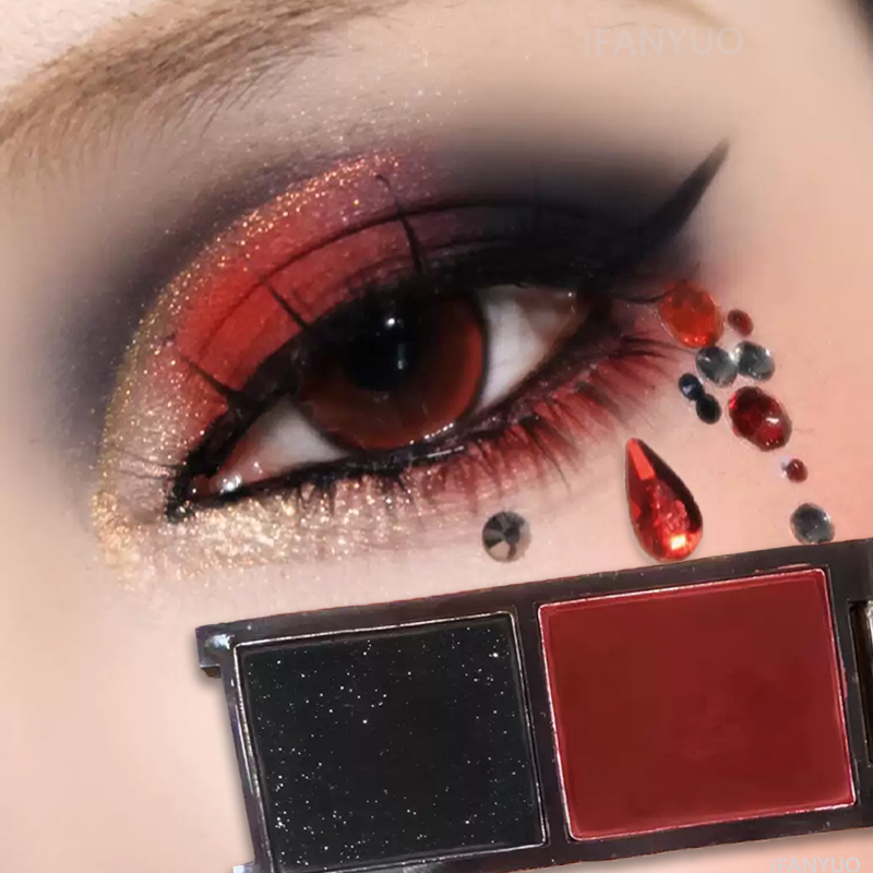 Two-color Black Red Eyeshadow  - Eyeshadow Glitter Pigment review and price