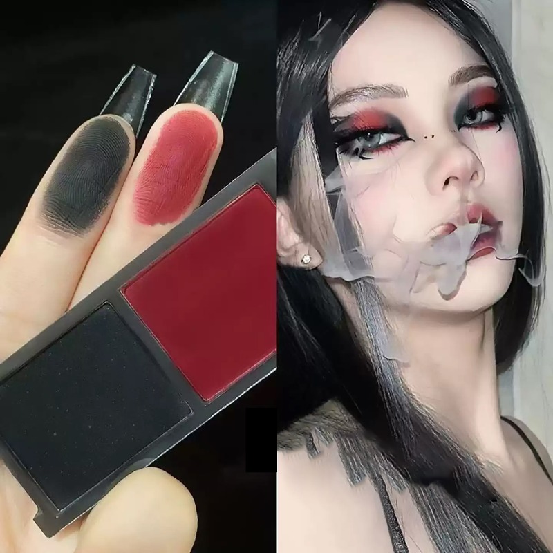 Two-color Black Red Eyeshadow  - Eyeshadow Glitter Pigment review and price