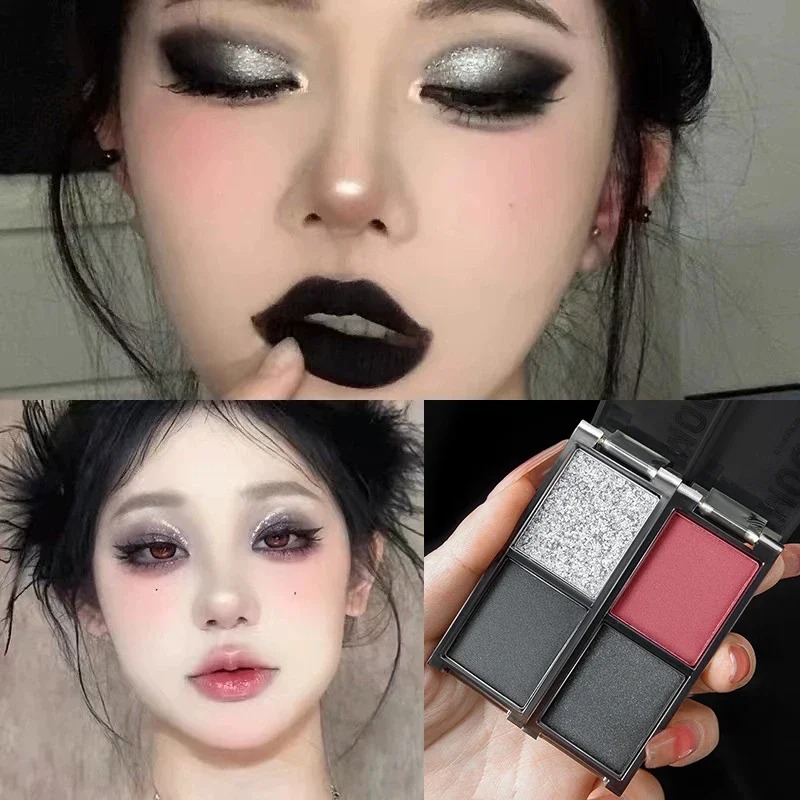 Two-color Black Red Eyeshadow  - Eyeshadow Glitter Pigment review and price