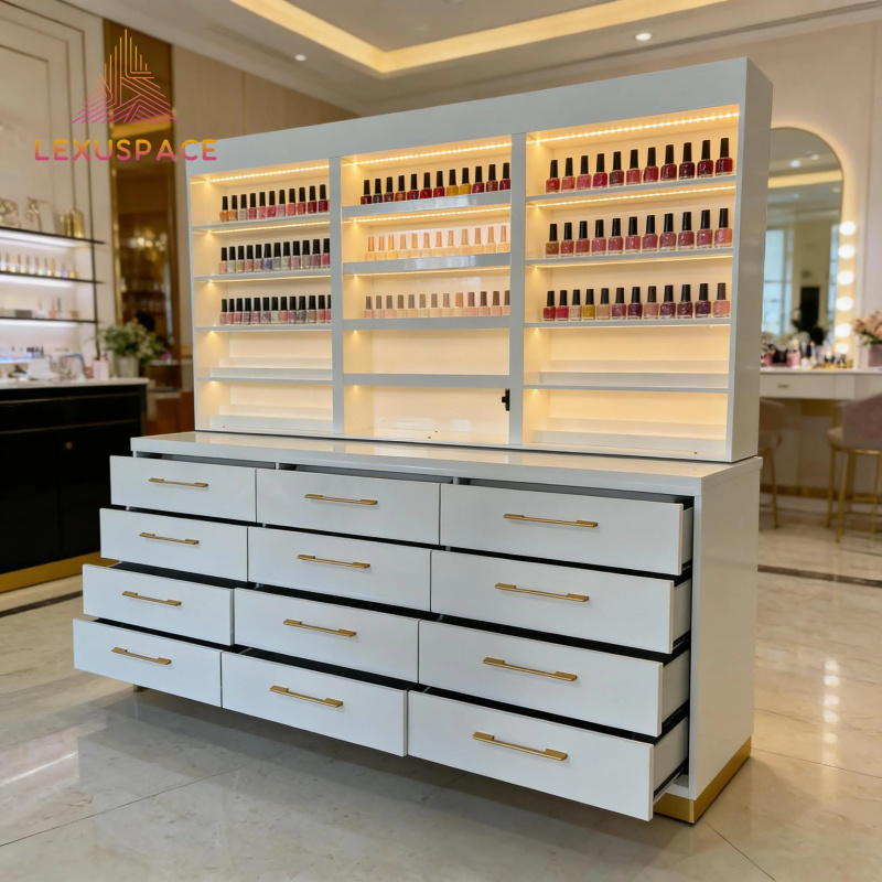 custom.Wood Shelf Display Rack - Beauty Hair Makeup review and price