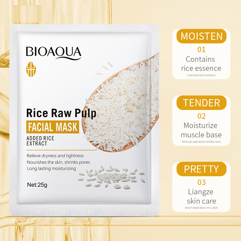 1/5/10/20pcs Rice Raw Pulp Fac - Sheet Face Mask Pack review and price